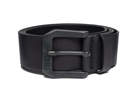 Replay Large Buckle Jean Belt - Black For Discount