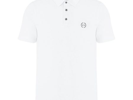 Armani Exchange Small Chest Logo Stretch Polo - White Supply