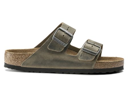 Birkenstock Arizona SFB Sandals - Faded Khaki Oiled Leather For Sale