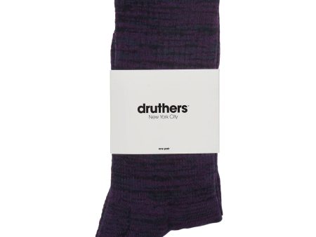 Druthers Organic Cotton Everyday Crew Socks - Navy Melange Hot on Sale