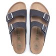 Birkenstock Arizona Vegan Micro Fibre Sandals - Desert Dust Indigo Blue Hot on Sale