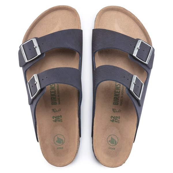 Birkenstock Arizona Vegan Micro Fibre Sandals - Desert Dust Indigo Blue Hot on Sale