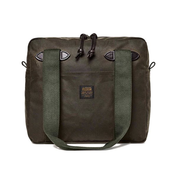 Filson Tin Cloth Tote Bag with Zipper - Otter Green For Cheap