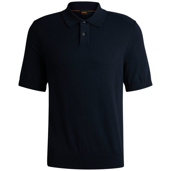 Boss Asac P Knitted Polo - Navy on Sale