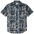 Filson Short Sleeve Chambray Shirt - Blue Ink Fish Print Hot on Sale