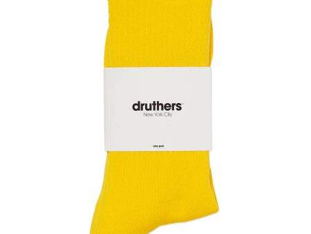 Druthers Organic Cotton Everyday Crew Socks - Canary Cheap