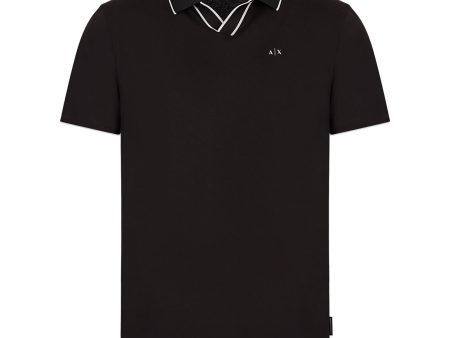 Armani Exchange 3RZFFC Open Neck Polo - Black Online