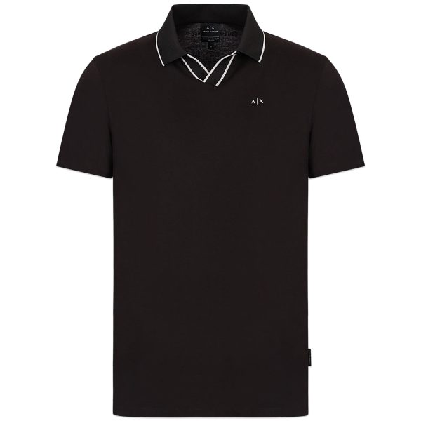 Armani Exchange 3RZFFC Open Neck Polo - Black Online