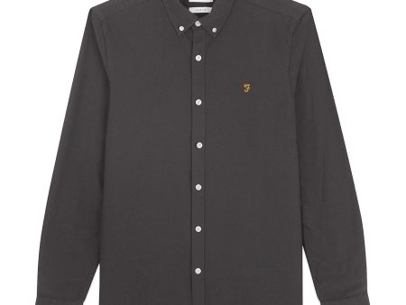 Farah Brewer New Slim Fit Oxford Shirt - Farah Grey Online Hot Sale