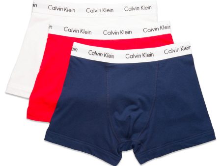 Calvin Klein Cotton Stretch Trunks - Navy White Red Discount