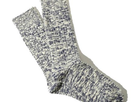 Anonymous Ism Light Slub Crew Socks - Navy Cheap