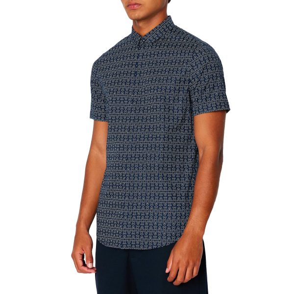 Armani Exchange 6RZC04 AX Print SS Shirt - Navy Online now