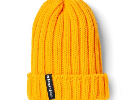 Manastash 90 s Logo Beanie II - Yellow For Discount