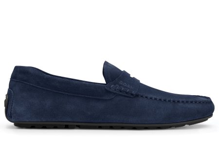 Boss Noel Mocc Driving Shoe - Dark Blue Suede Online Sale