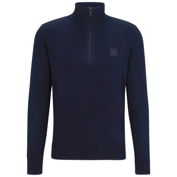 Boss Kanobix 1 4 Zip Knit - Navy For Discount