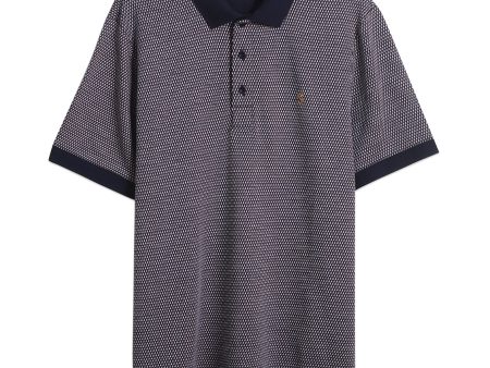 Farah Camden Jacquard Check Polo - True Navy Online Sale