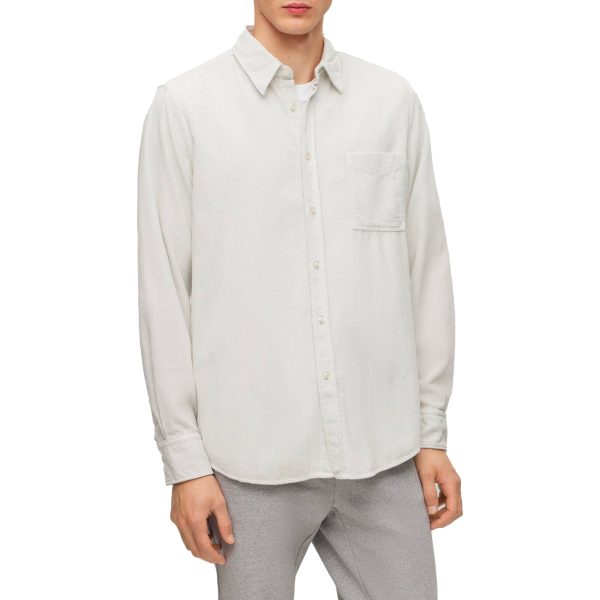 Boss Relegant 6 Corduroy Shirt - Light Pale Grey Online