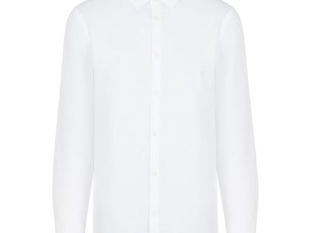 Armani Exchange Cotton Stretch Long Sleeve Shirt - White Cheap