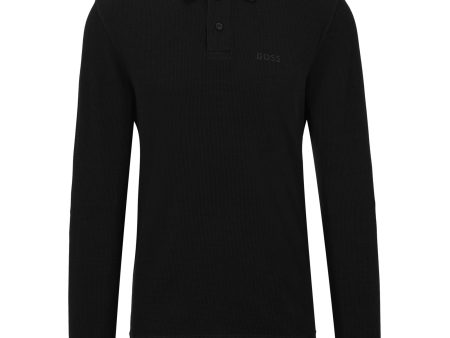 Boss PeTempesto Long Sleeve Polo - Black For Sale