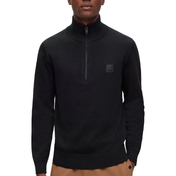 Boss Kanobix 1 4 Zip Knit - Black For Discount