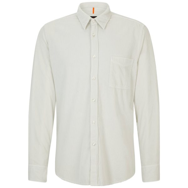 Boss Relegant 6 Corduroy Shirt - Light Pale Grey Online