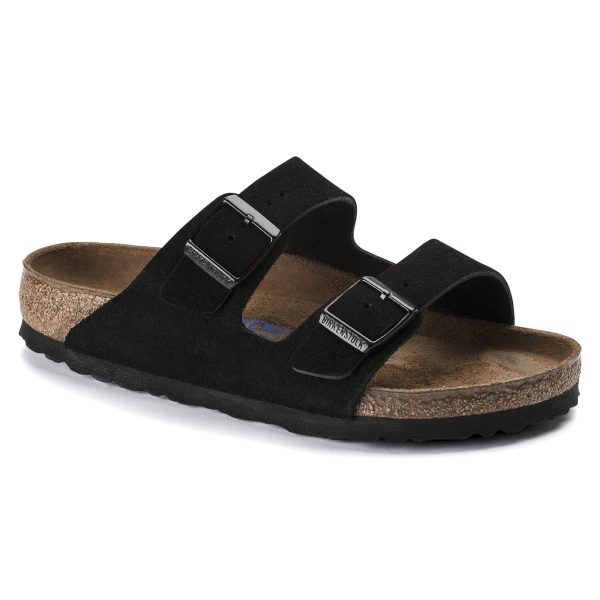 Birkenstock Arizona SFB Sandals - Black Suede Supply