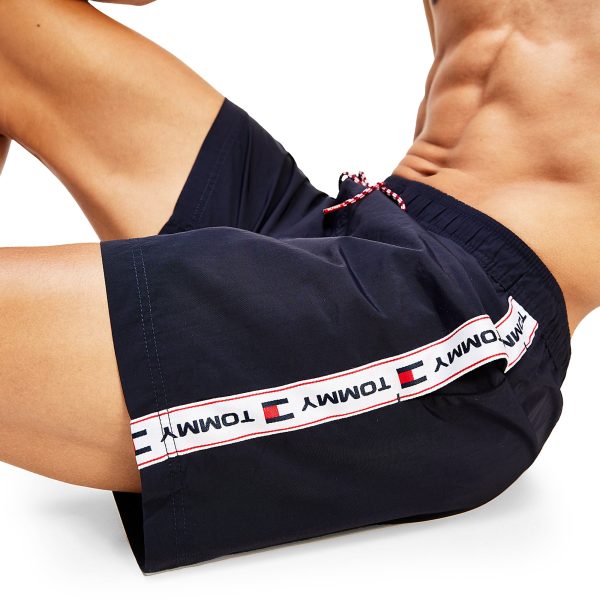 Tommy Hilfiger Tommy Tape Swim Shorts - Navy Cheap