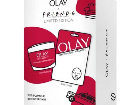 Olay X Friends Limited Edition 2pc set - Micro Sculpting Cream 50g + Niacinamide Vitamin C Face Mask Fashion