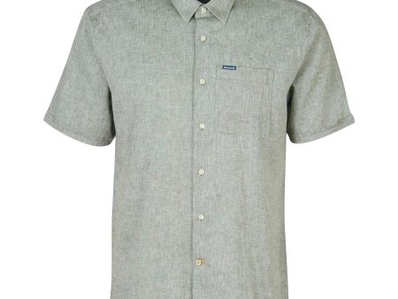 Barbour Nelson Short Sleeve Linen Shirt - Bleached Olive Online now