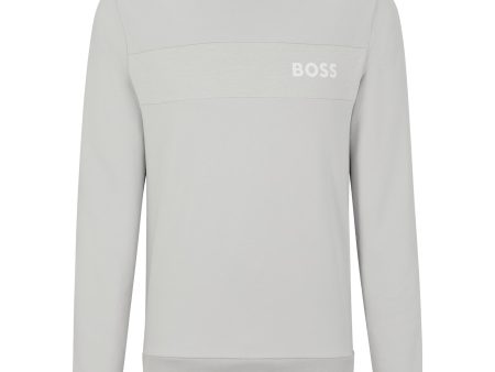 Boss Cotton Blend Crew Neck Sweat - Light Grey Supply