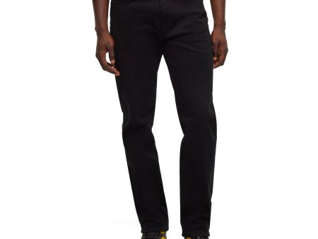 Boss ReMaine Regular Fit Jeans - Cobra Stay Black Stretch Hot on Sale