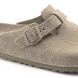 Birkenstock Boston SFB Sandals - Faded Khaki Suede For Cheap