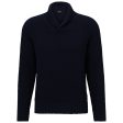 Boss Amado Shawl Neck Knit - Dark Blue Online Hot Sale