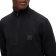 Boss Kanobix 1 4 Zip Knit - Black For Discount