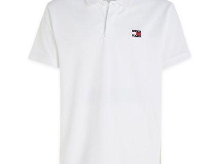 Tommy Jeans Regular Badge Polo - White Hot on Sale