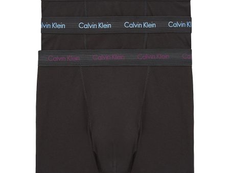 Calvin Klein Cotton Stretch Trunks - Black with Purple Active Blue Army Logo Hot on Sale