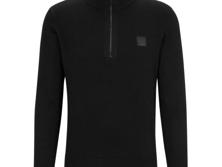 Boss Kanobix 1 4 Zip Knit - Black For Discount