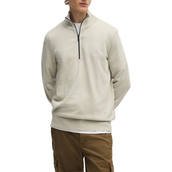 Boss Kanobix 1 4 Zip Knit - Beige For Discount