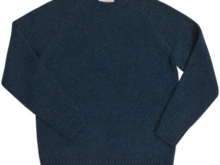 Filson Kintyre Irish Wool Five Gauge Sweater - Blue   Green Melange Cheap