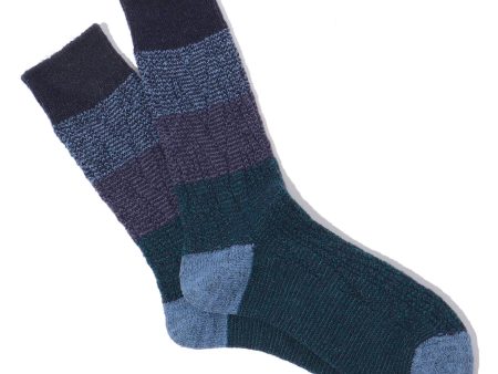 Anonymous Ism Gradation Cable Crew Socks - Navy For Sale