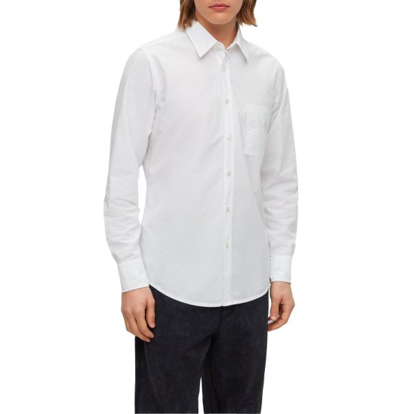 Boss Relegant 6 Poplin LS Shirt - White Discount